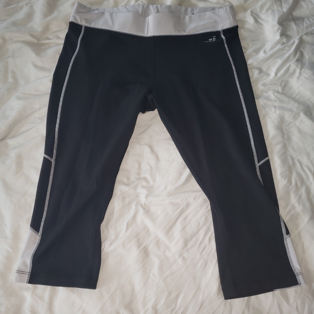 BCG large pink and black work out capri Leggings